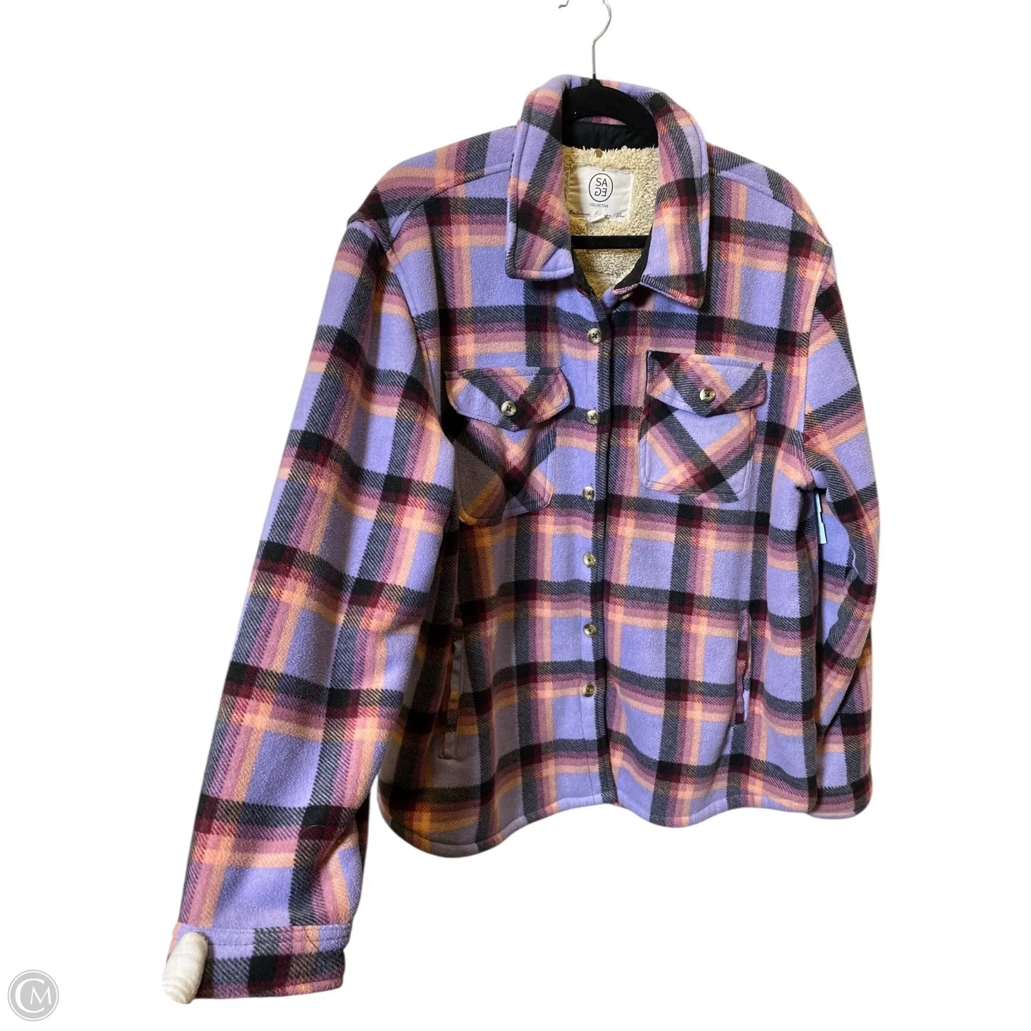 Jacket Fleece By Sage In Plaid Pattern, Size: Xxl