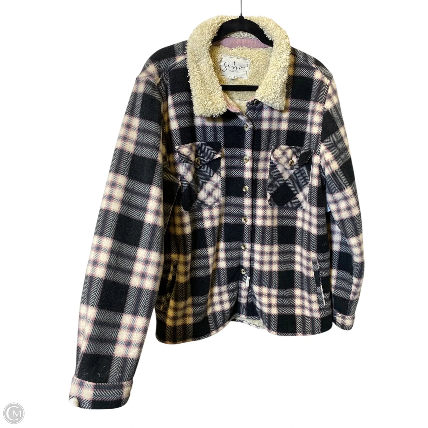 Jacket Fleece By Clothes Mentor In Plaid Pattern, Size: Xxl