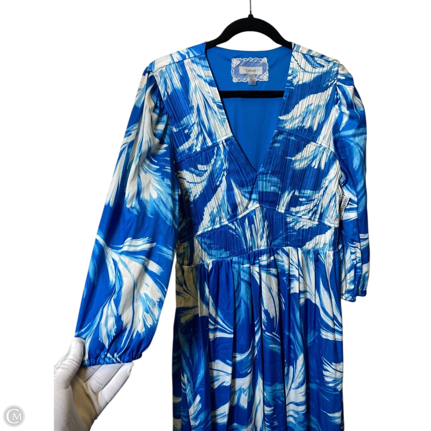 Dress Casual Maxi By Cupio In Blue & White, Size: L