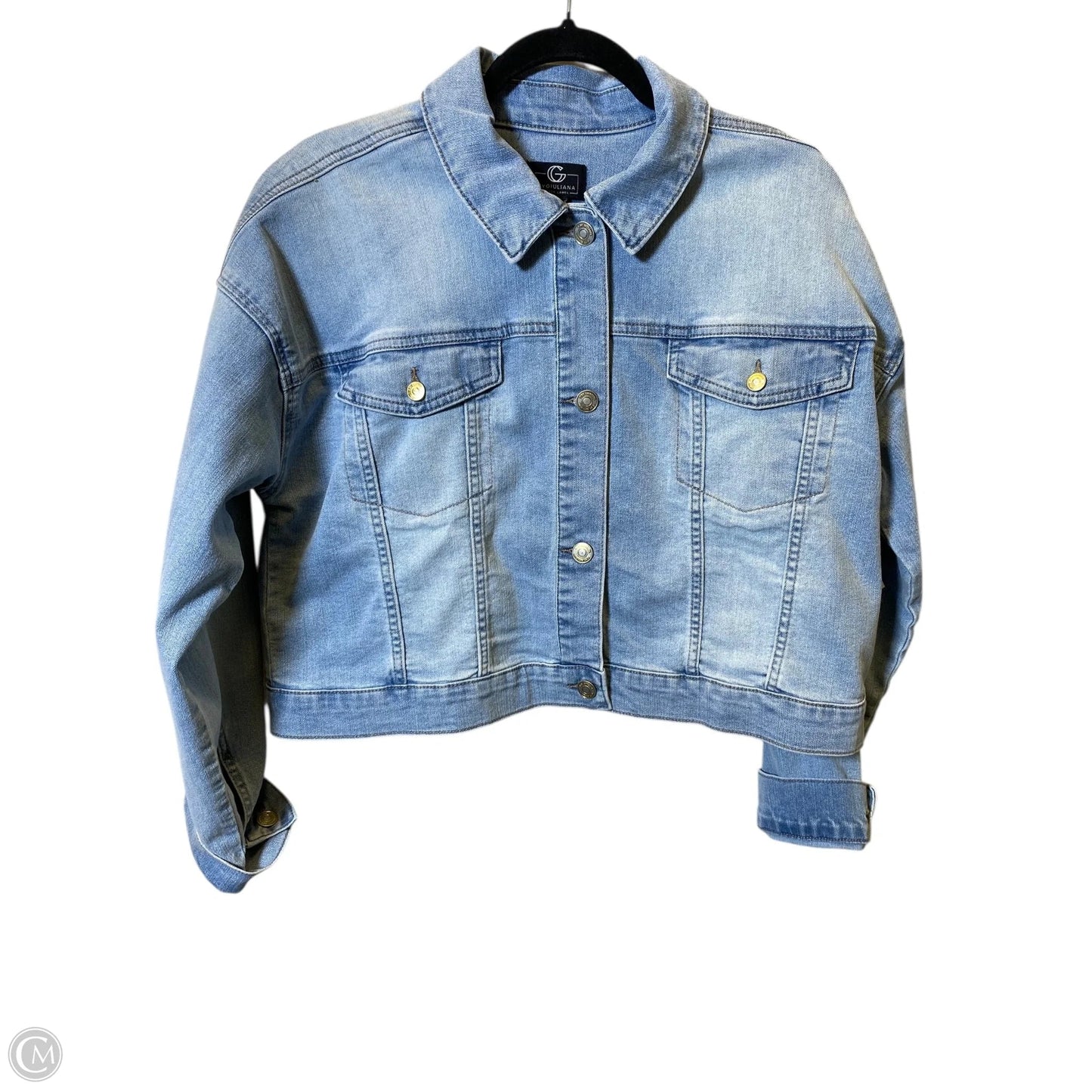 Jacket Denim By Clothes Mentor In Blue Denim, Size: L