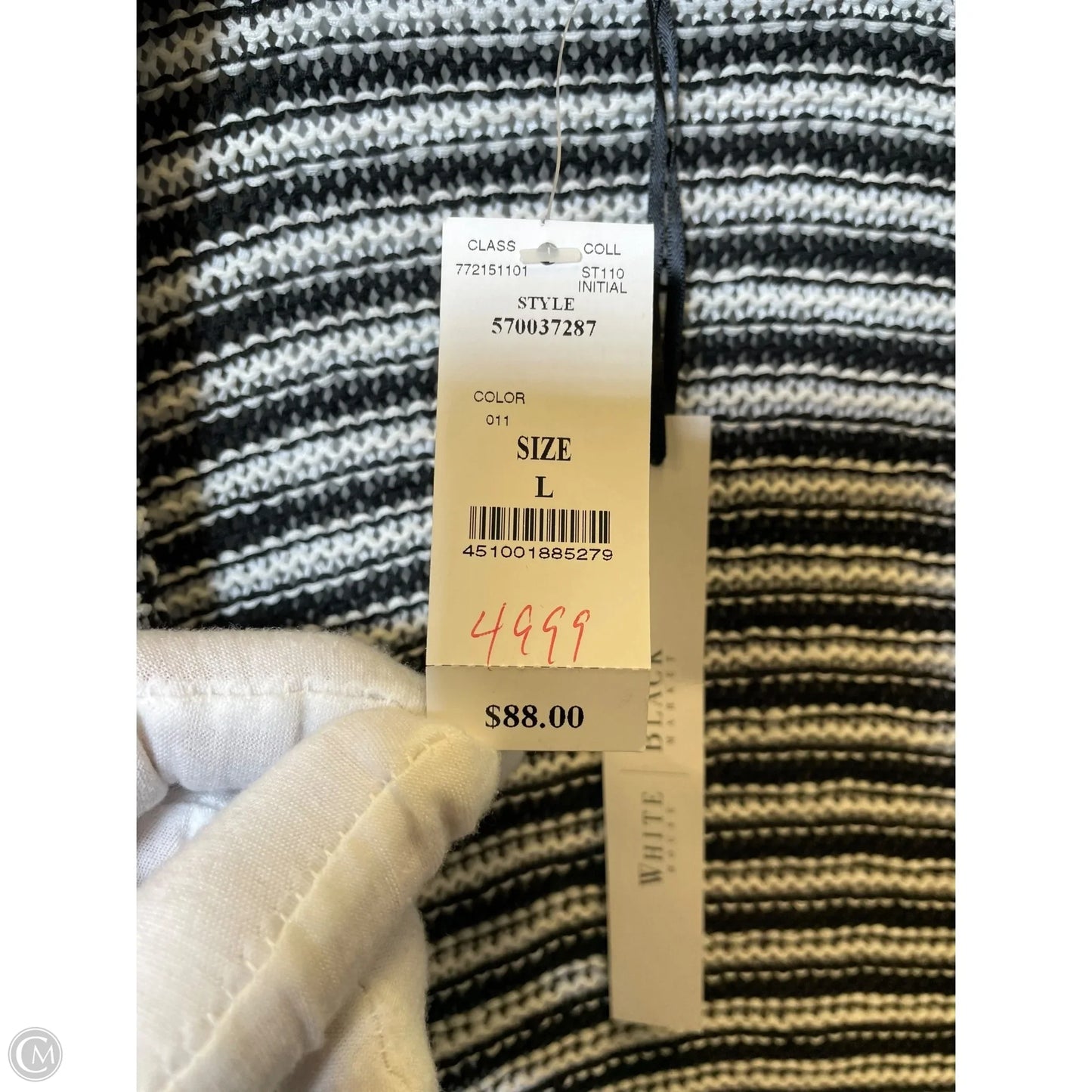 Cardigan By White House Black Market In Black & White, Size: L