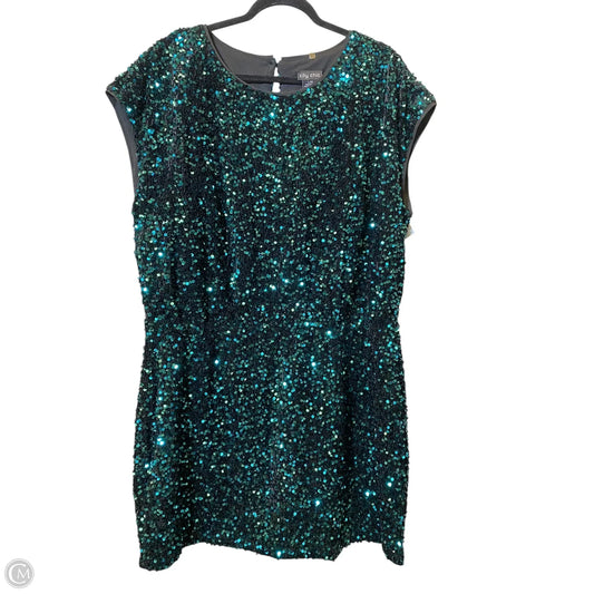 Dress Party Midi By City Chic In Black & Blue, Size: 20