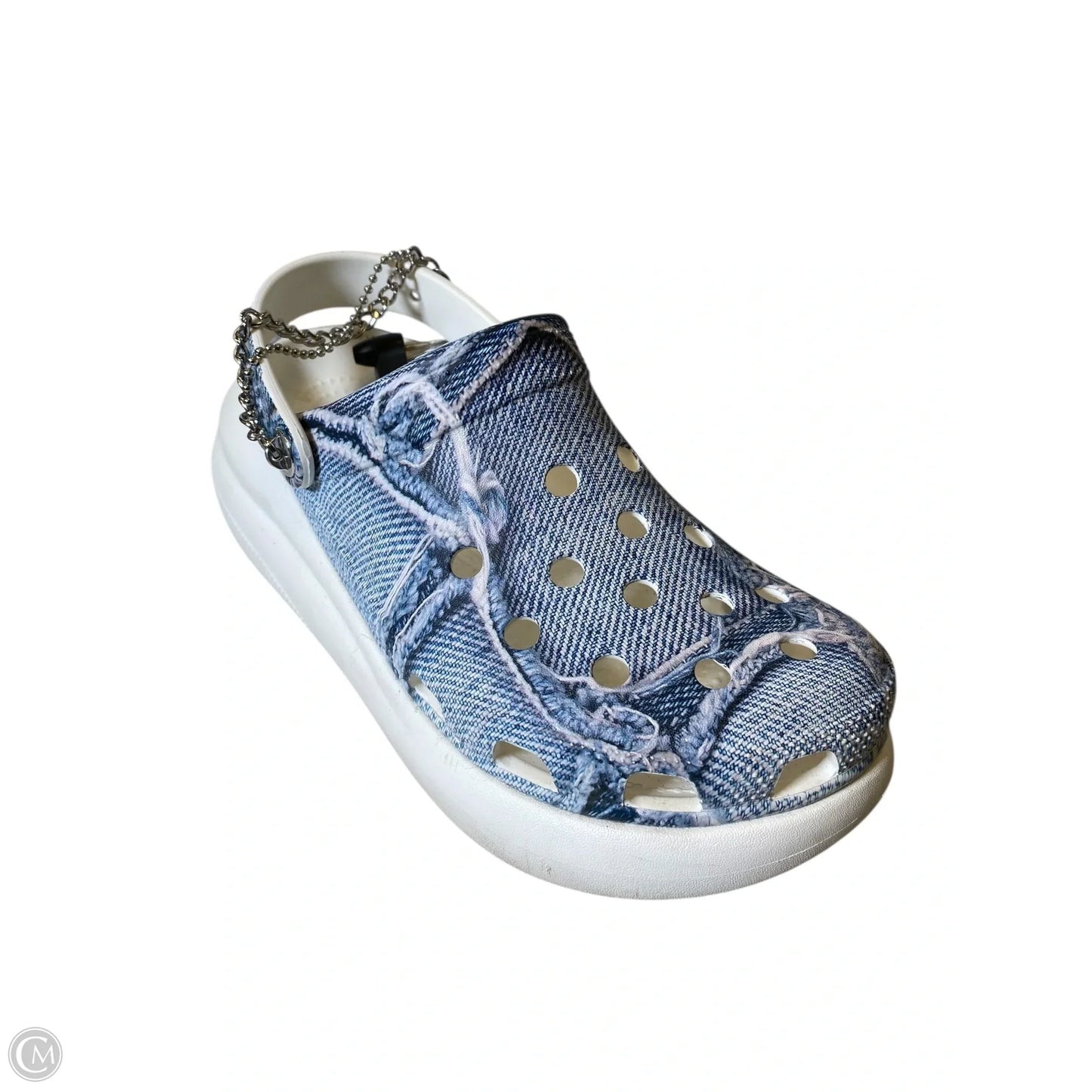Sandals Sport By Crocs In Blue & White, Size: 9