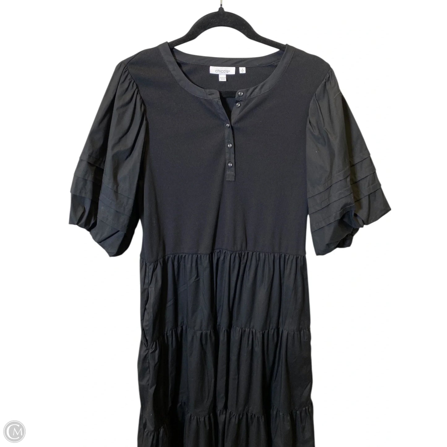 Dress Casual Maxi By Chicos In Black, Size: L
