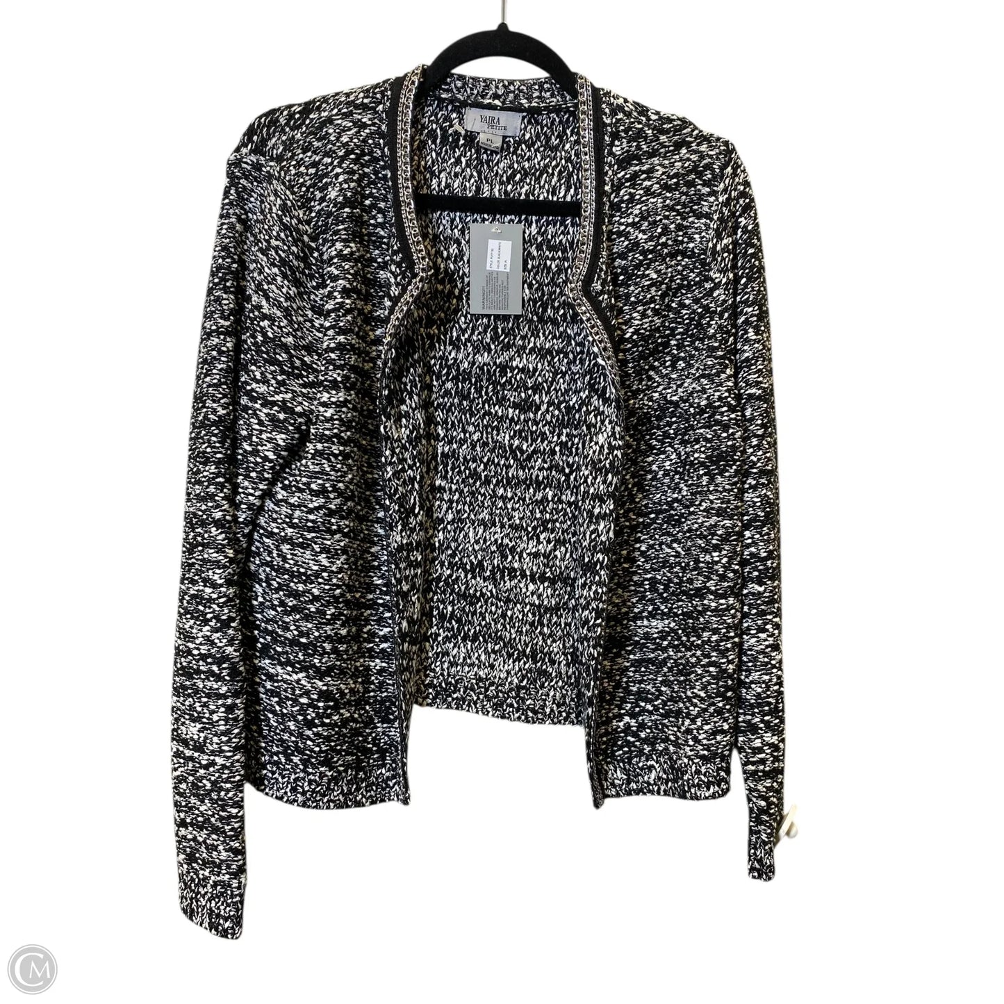 Cardigan By Clothes Mentor In Black & White, Size: L