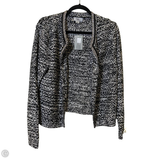 Cardigan By Clothes Mentor In Black & White, Size: L