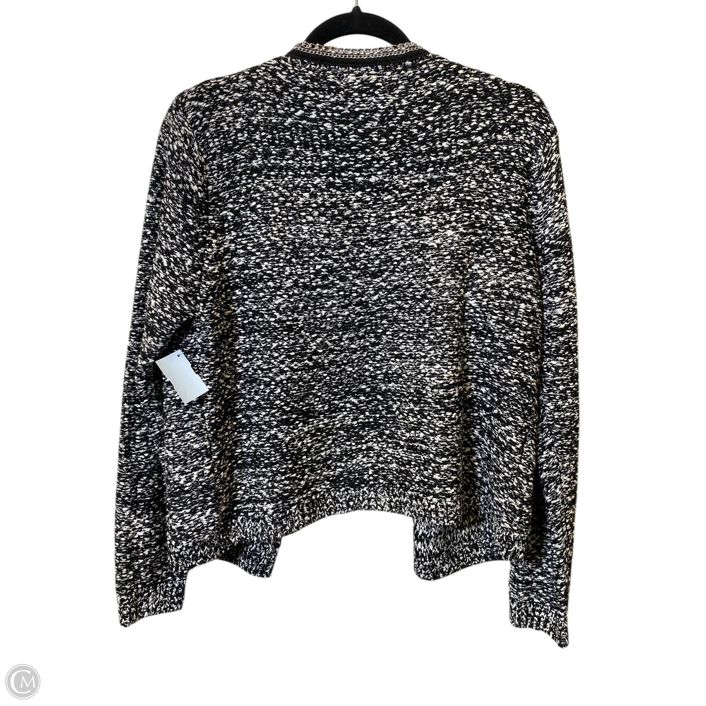 Cardigan By Clothes Mentor In Black & White, Size: L