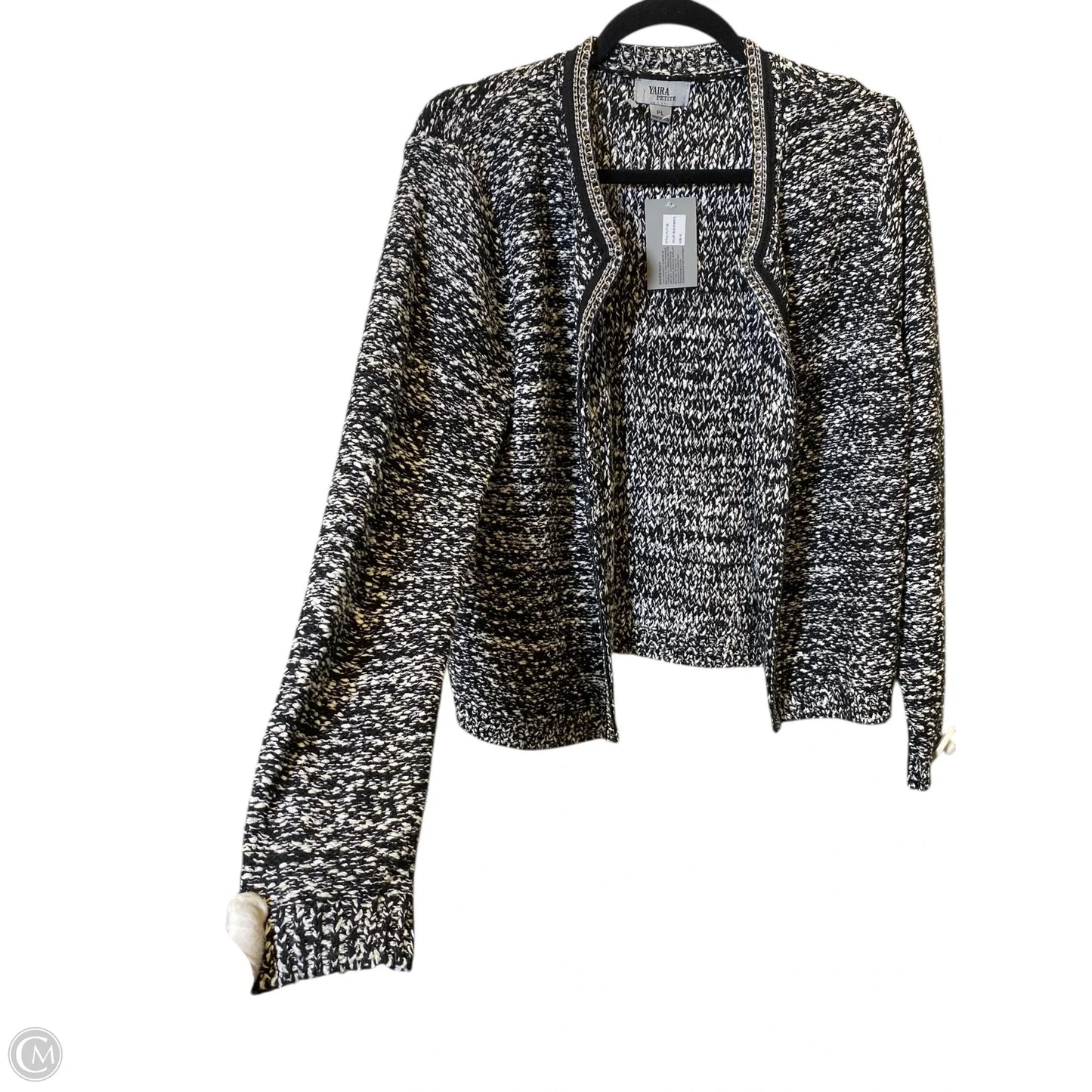 Cardigan By Clothes Mentor In Black & White, Size: L
