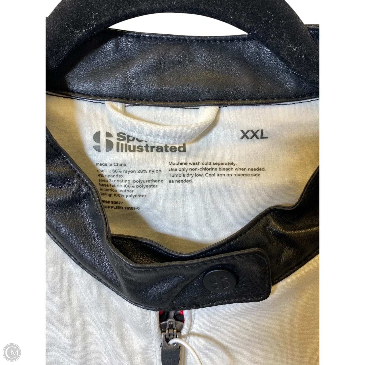 Jacket Moto By Clothes Mentor In Black & White, Size: Xxl