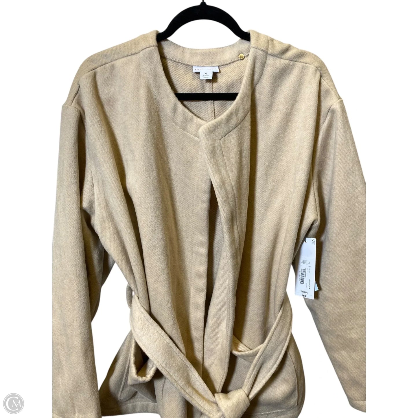 Jacket Fleece By Liz Claiborne In Beige, Size: Xl