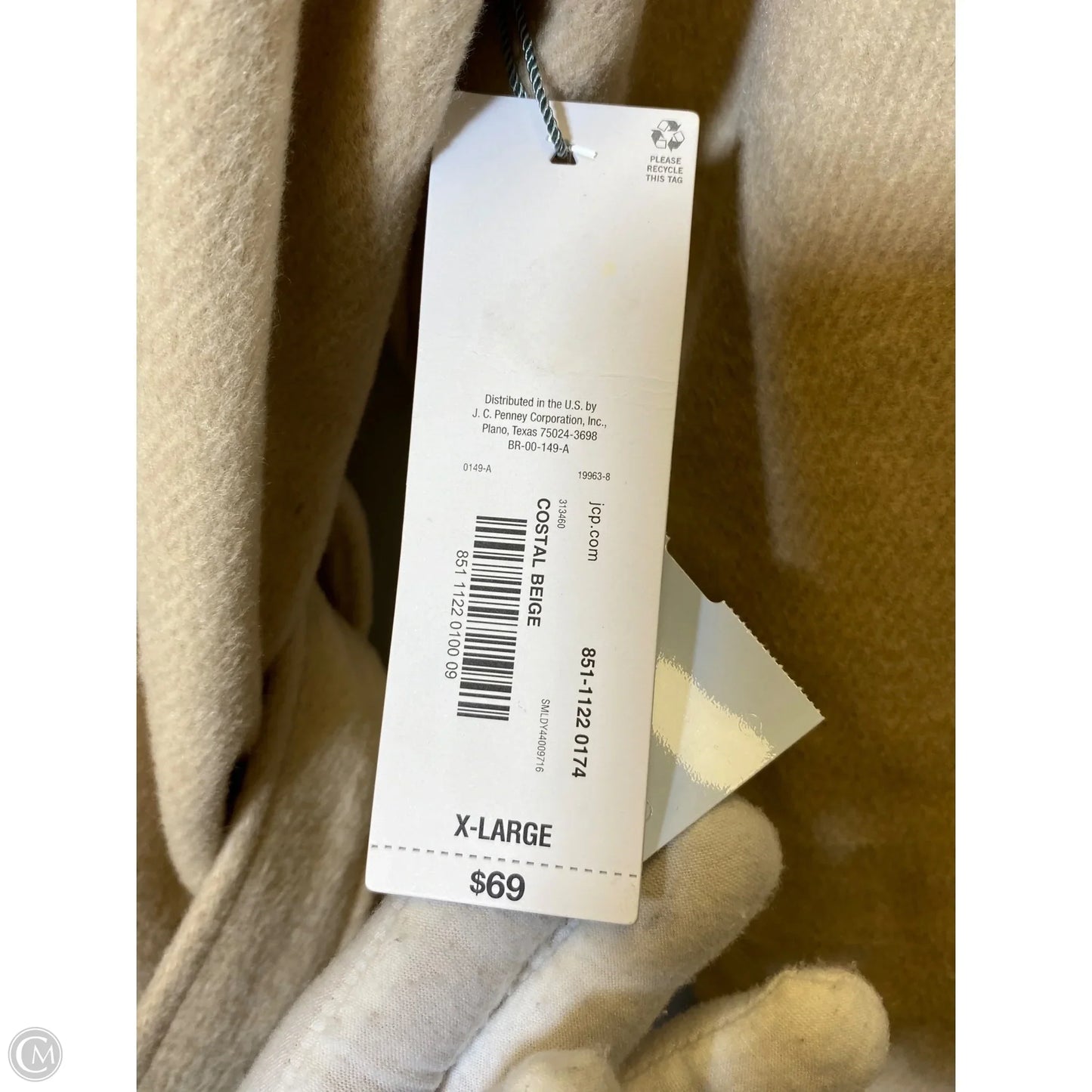 Jacket Fleece By Liz Claiborne In Beige, Size: Xl