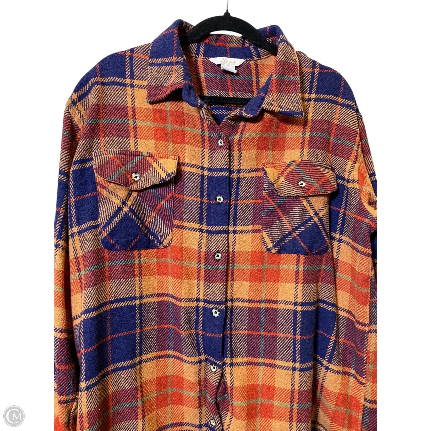 Jacket Fleece By Natural Reflections In Plaid Pattern, Size: Xl