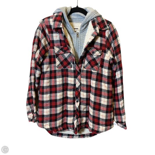 Sweatshirt Hoodie By Clothes Mentor In Plaid Pattern, Size: M