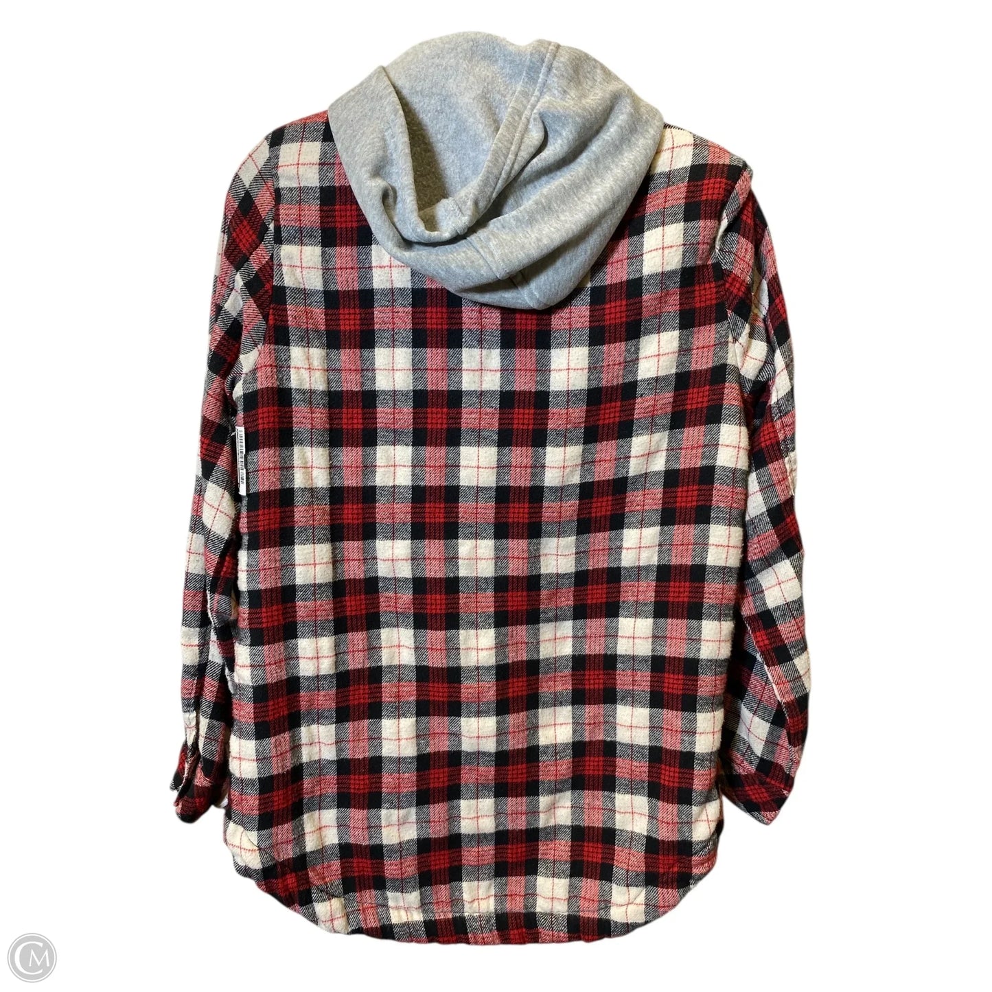 Sweatshirt Hoodie By Clothes Mentor In Plaid Pattern, Size: M