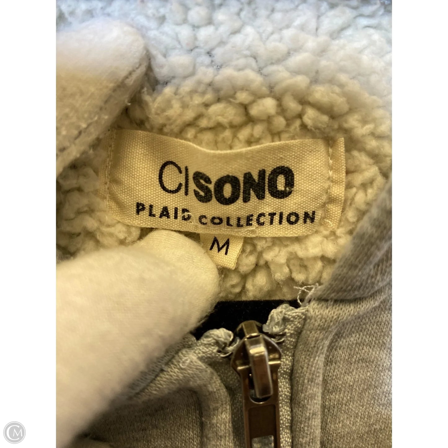 Sweatshirt Hoodie By Clothes Mentor In Plaid Pattern, Size: M