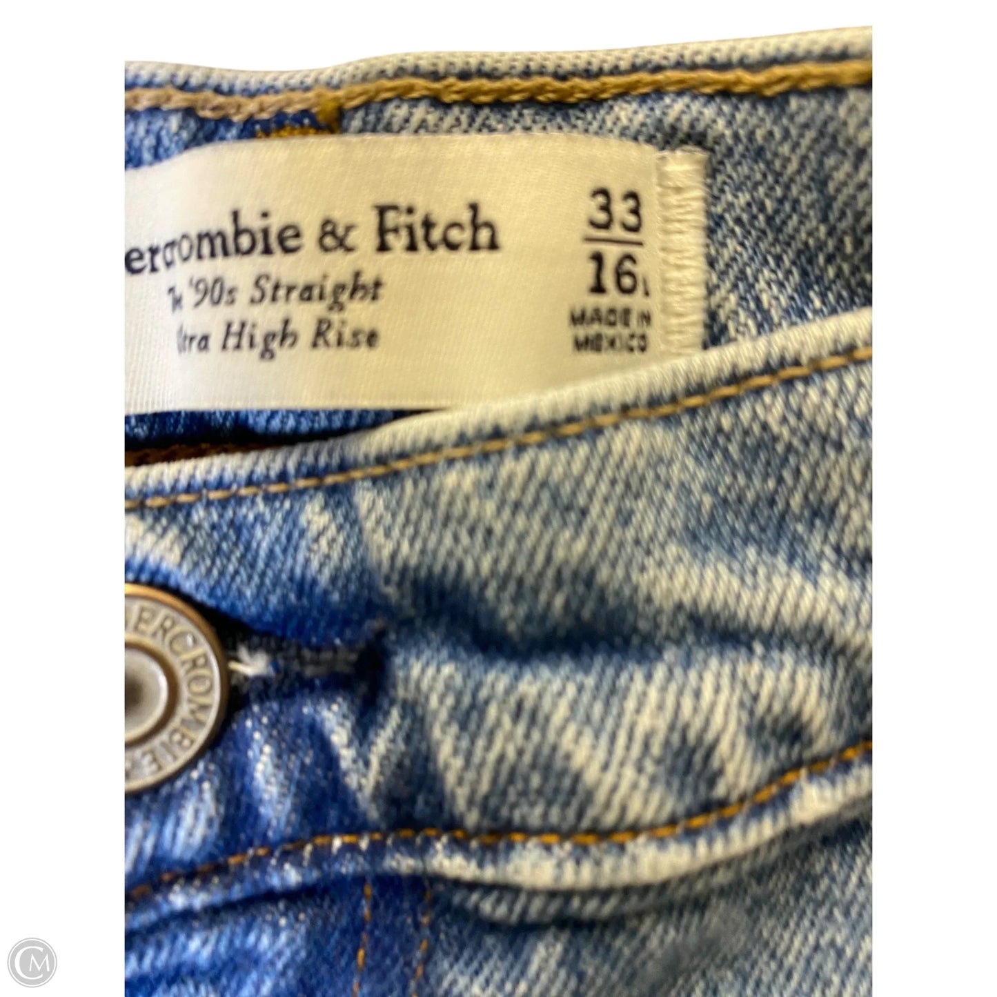 Jeans Straight By Abercrombie And Fitch In Blue Denim, Size: 16