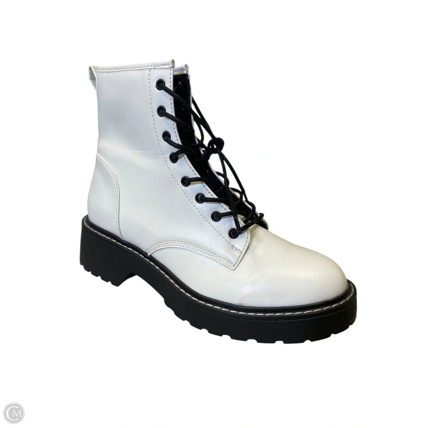 Boots Combat By Madden Girl In White, Size: 10