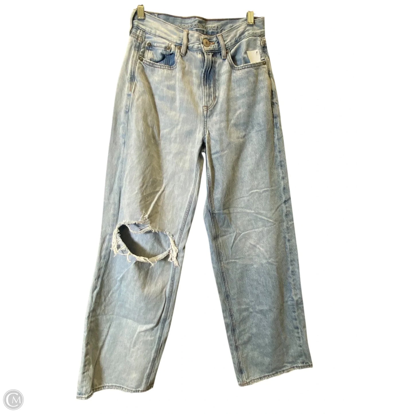 Jeans Wide Leg By American Eagle In Blue Denim, Size: 2