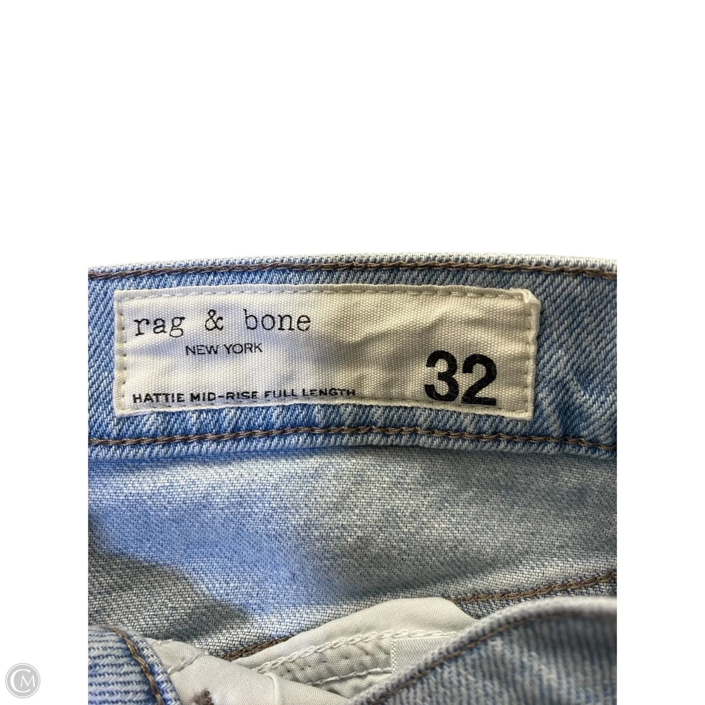 Jeans Straight By Rag And Bone In Blue Denim, Size: 14
