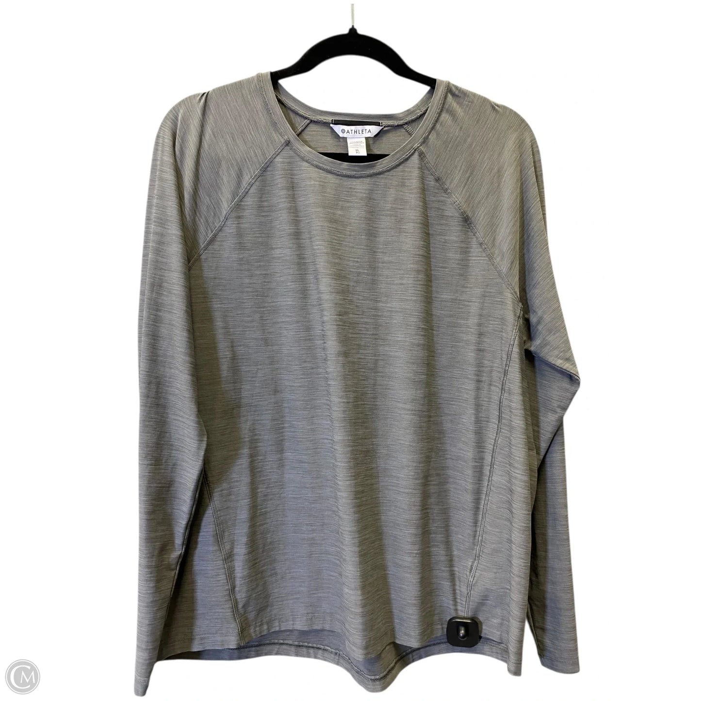 Athletic Top Long Sleeve Collar By Athleta In Grey, Size: Xl