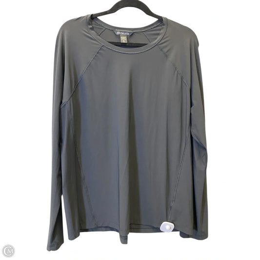 Athletic Top Long Sleeve Collar By Athleta In Black, Size: Xl