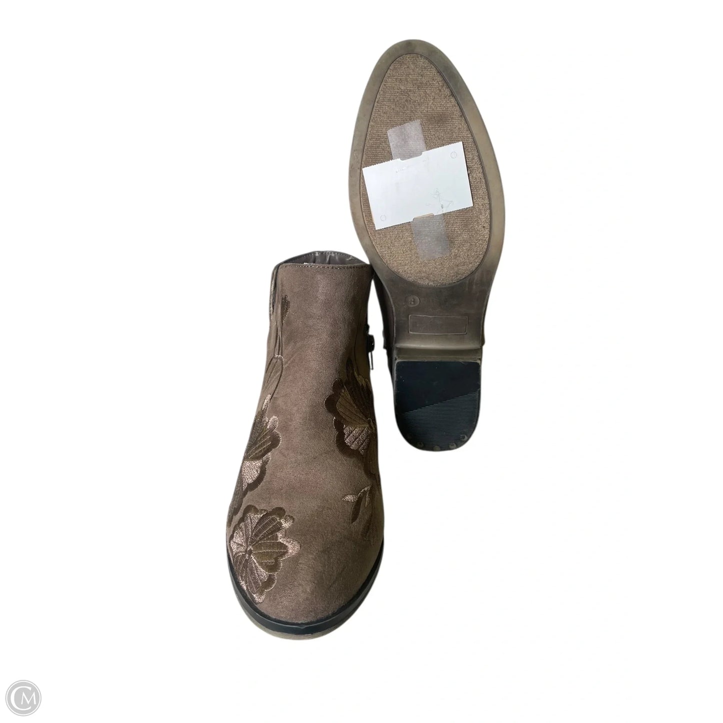 Boots Ankle Heels By Clothes Mentor In Brown, Size: 8