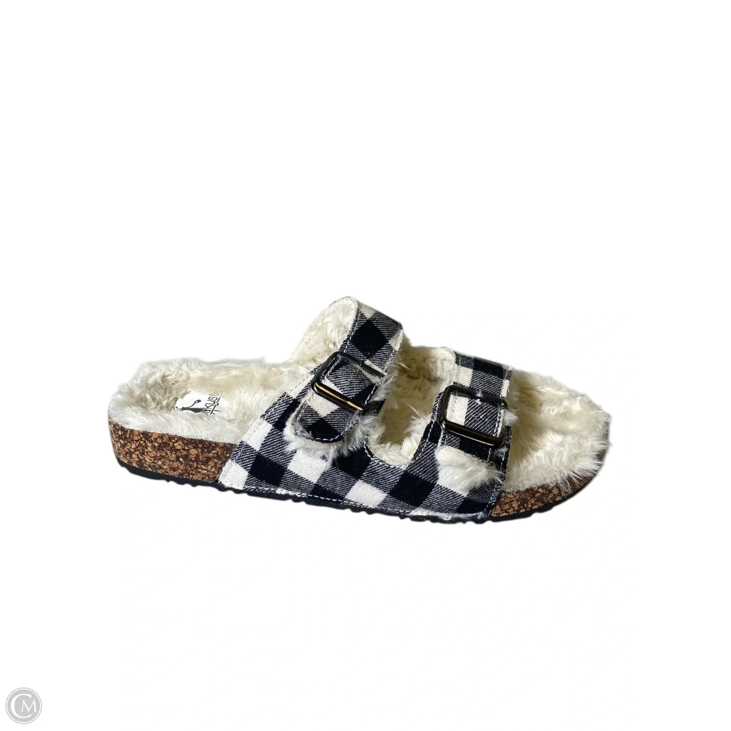 Sandals Flats By Corkys In Plaid Pattern, Size: 9