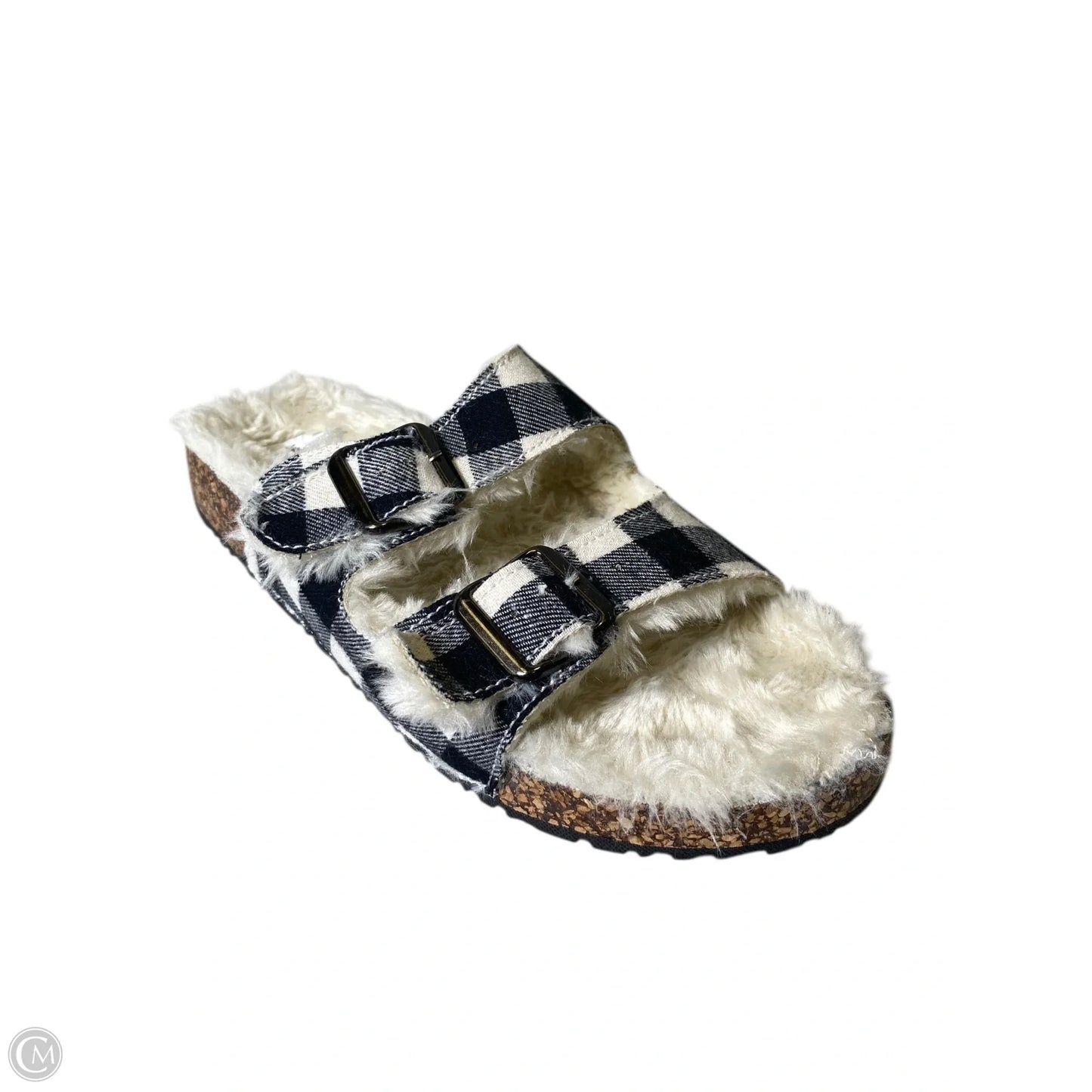 Sandals Flats By Corkys In Plaid Pattern, Size: 9