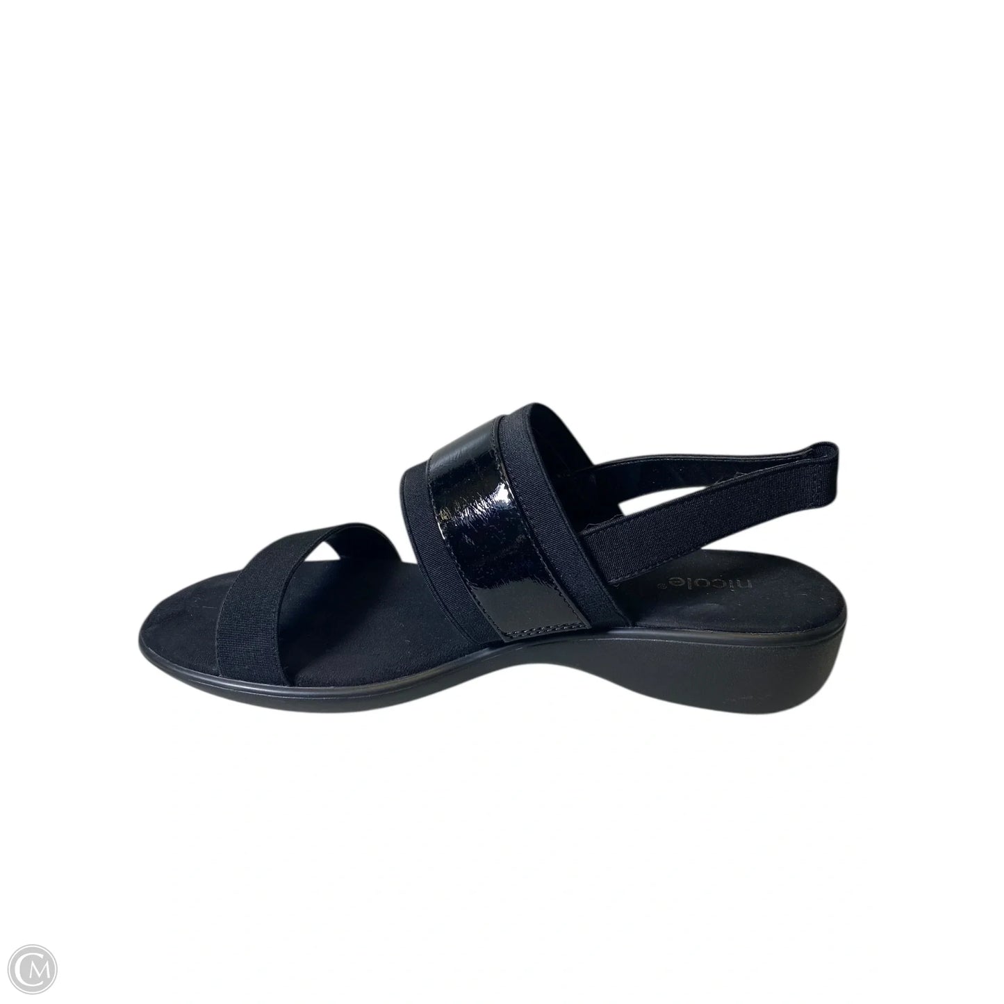 Sandals Heels Wedge By Nicole In Black, Size: 9
