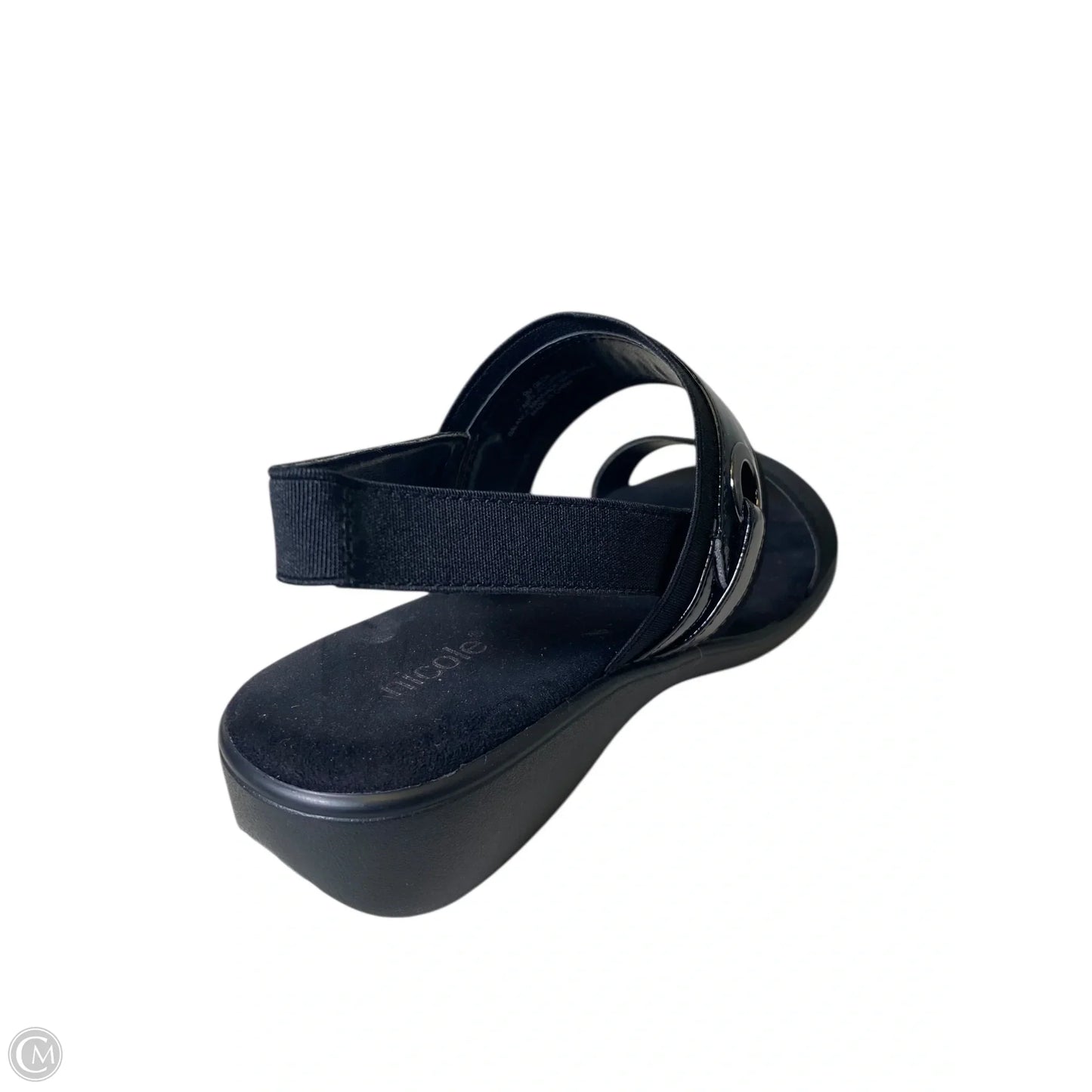 Sandals Heels Wedge By Nicole In Black, Size: 9