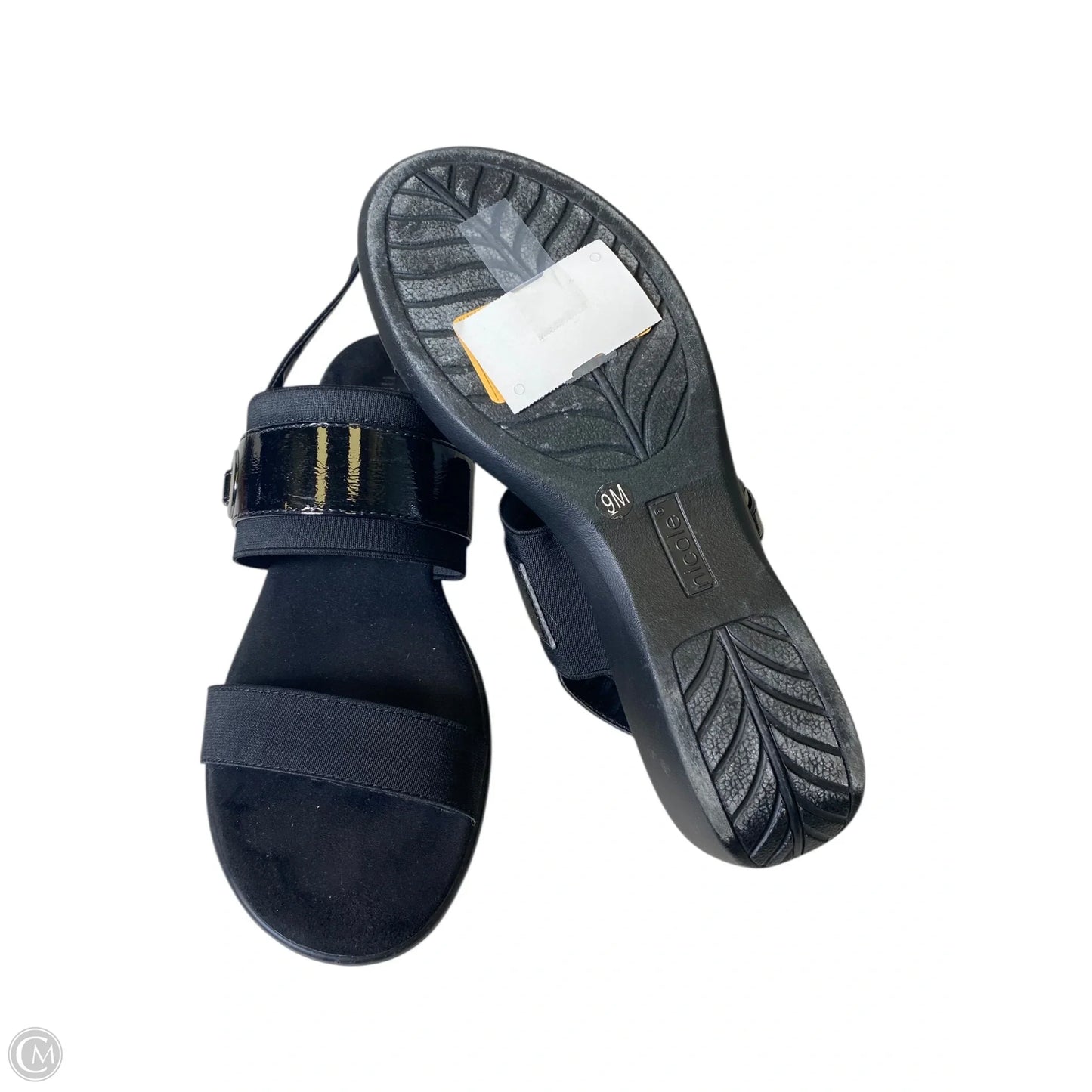 Sandals Heels Wedge By Nicole In Black, Size: 9