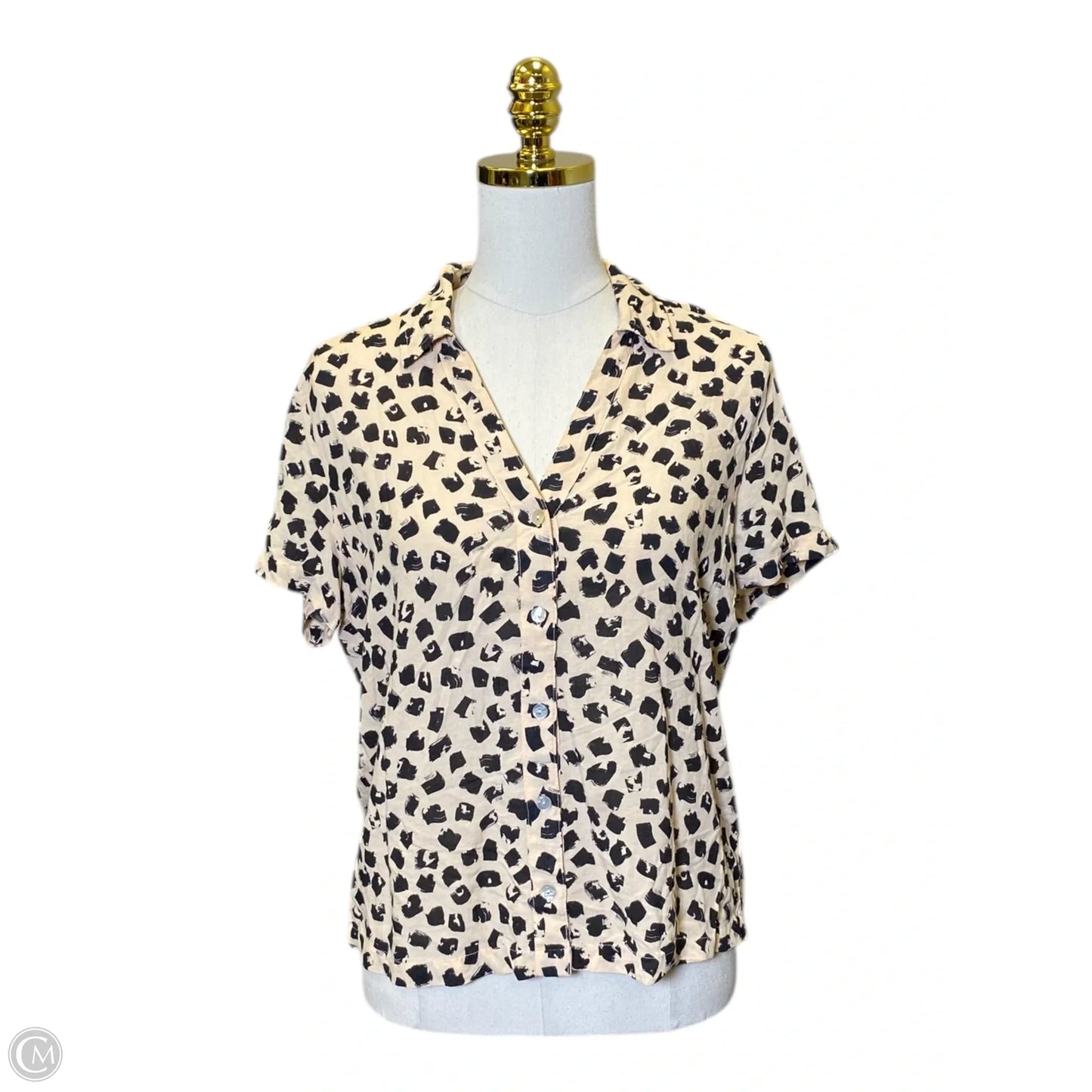 Top Sleeveless By Cloth & Stone In Black & Cream, Size: S