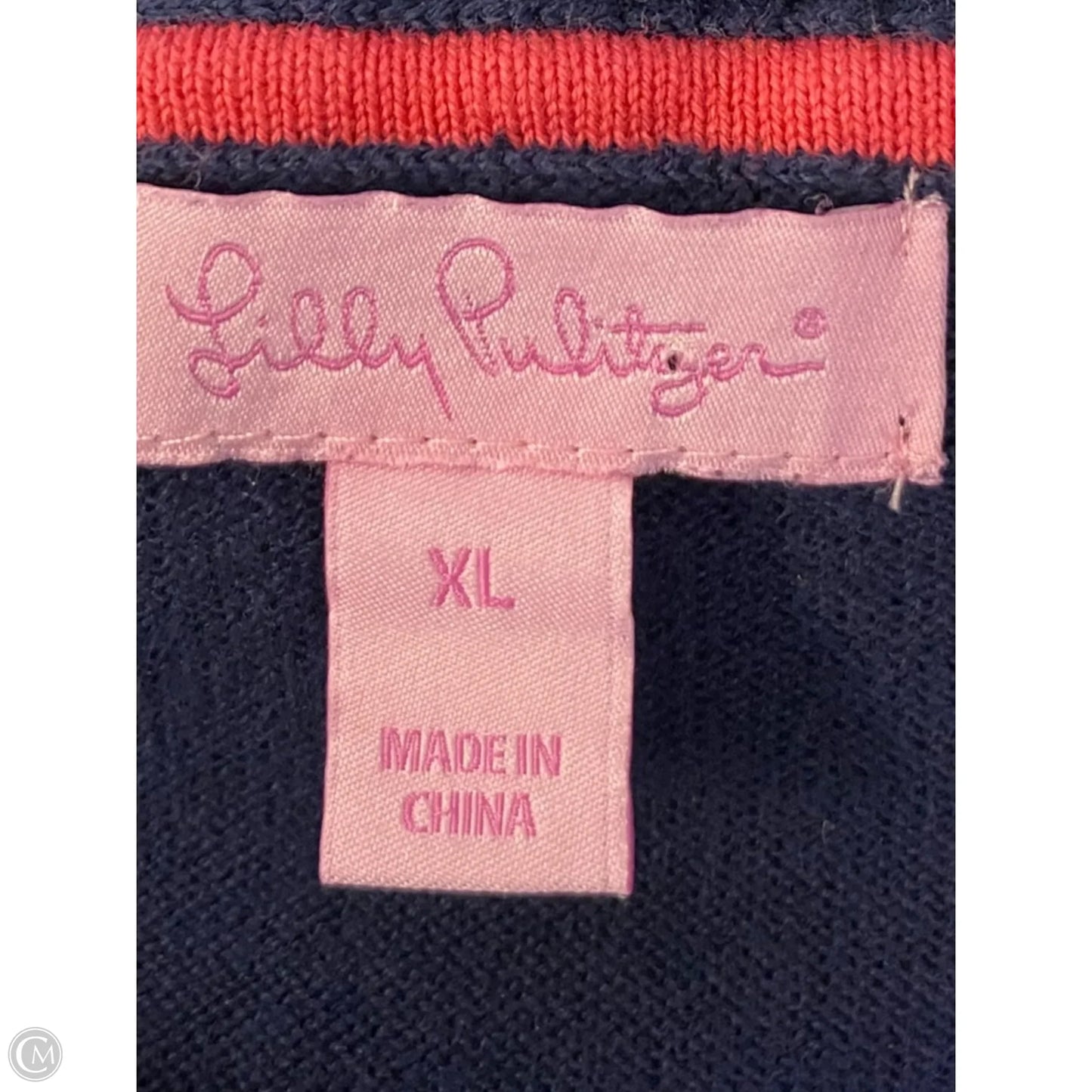 Sweater Designer By Lilly Pulitzer In Blue & Pink, Size: Xl