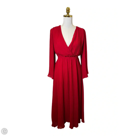 Dress Casual Midi By Zara In Red, Size: Xs
