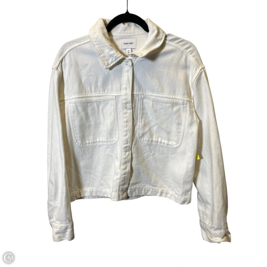 Jacket Denim By Nine West In White, Size: M