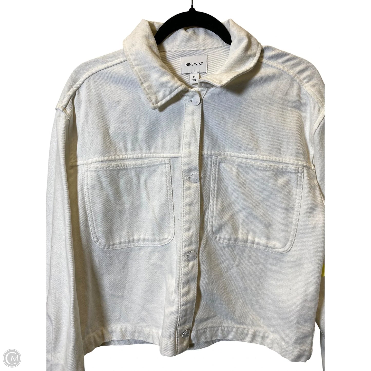 Jacket Denim By Nine West In White, Size: M