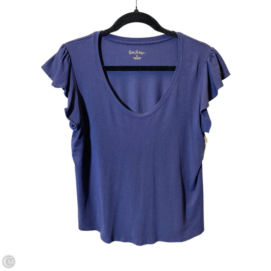 Top Short Sleeve Designer By Lilly Pulitzer In Navy, Size: M