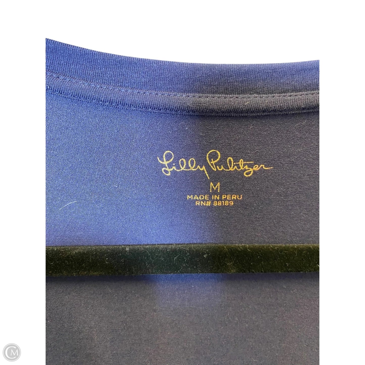 Top Short Sleeve Designer By Lilly Pulitzer In Navy, Size: M