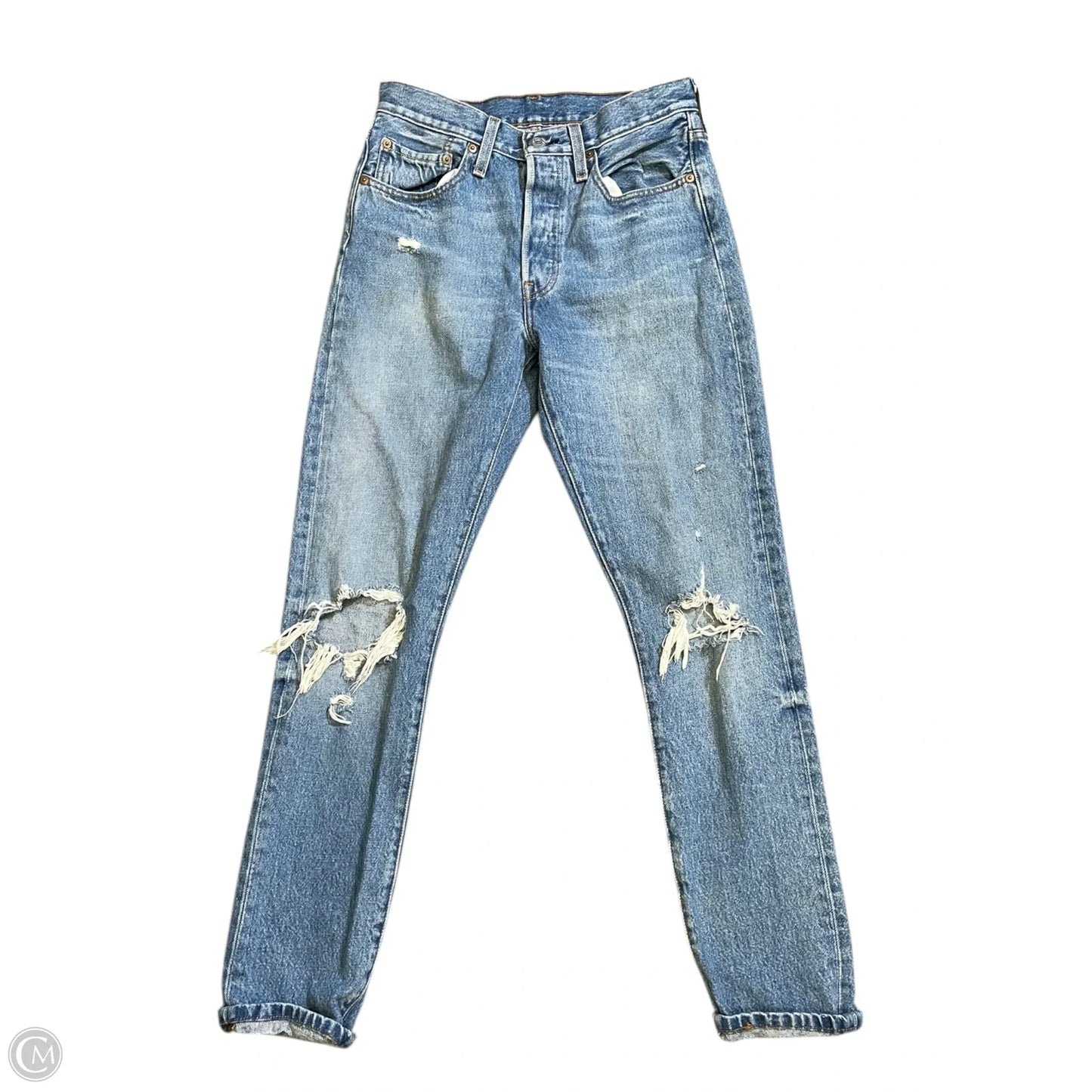Jeans Skinny By Levis In Blue Denim, Size: 4