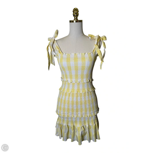 Dress Casual Midi By Aqua In White & Yellow, Size: S