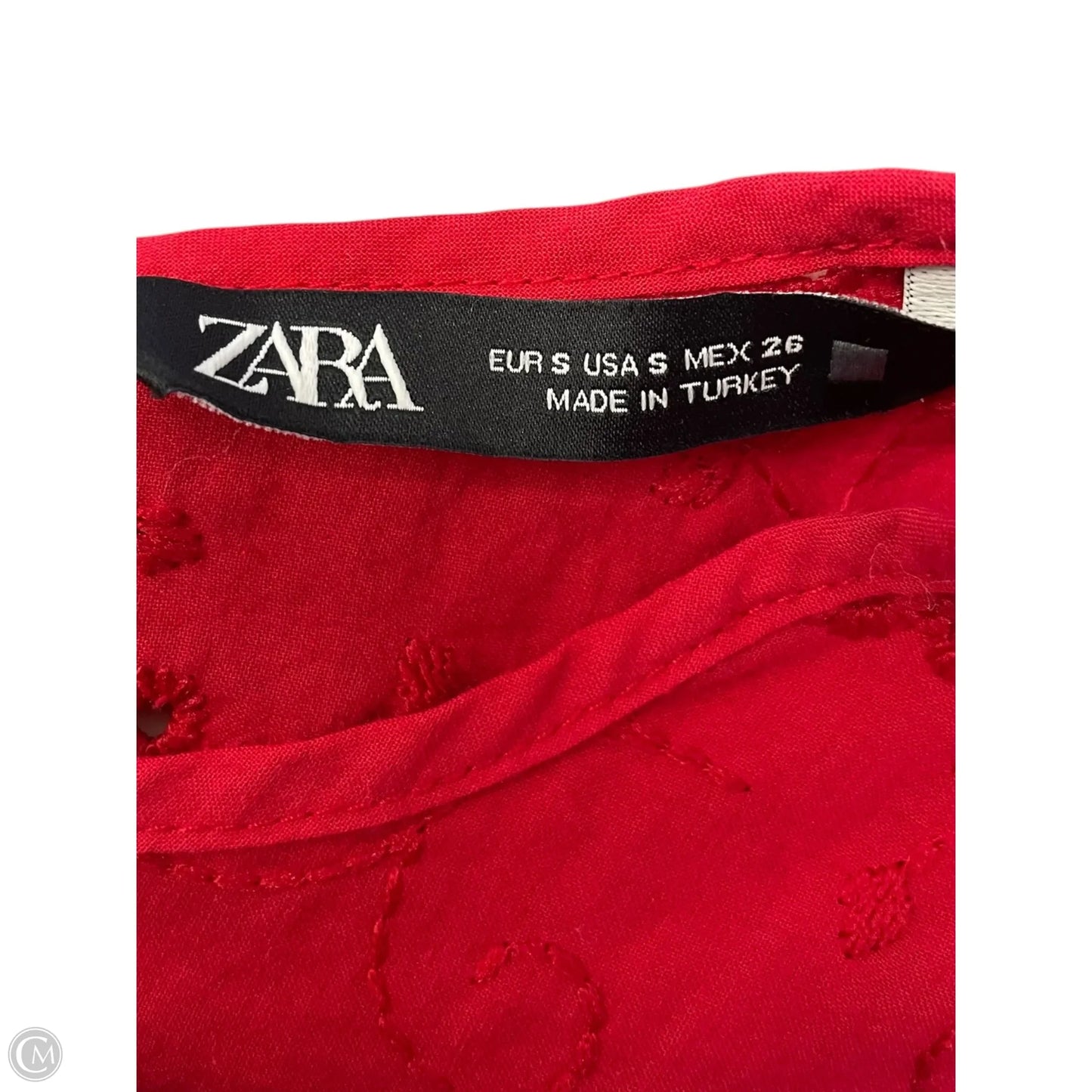 Top Short Sleeve By Zara In Red, Size: S