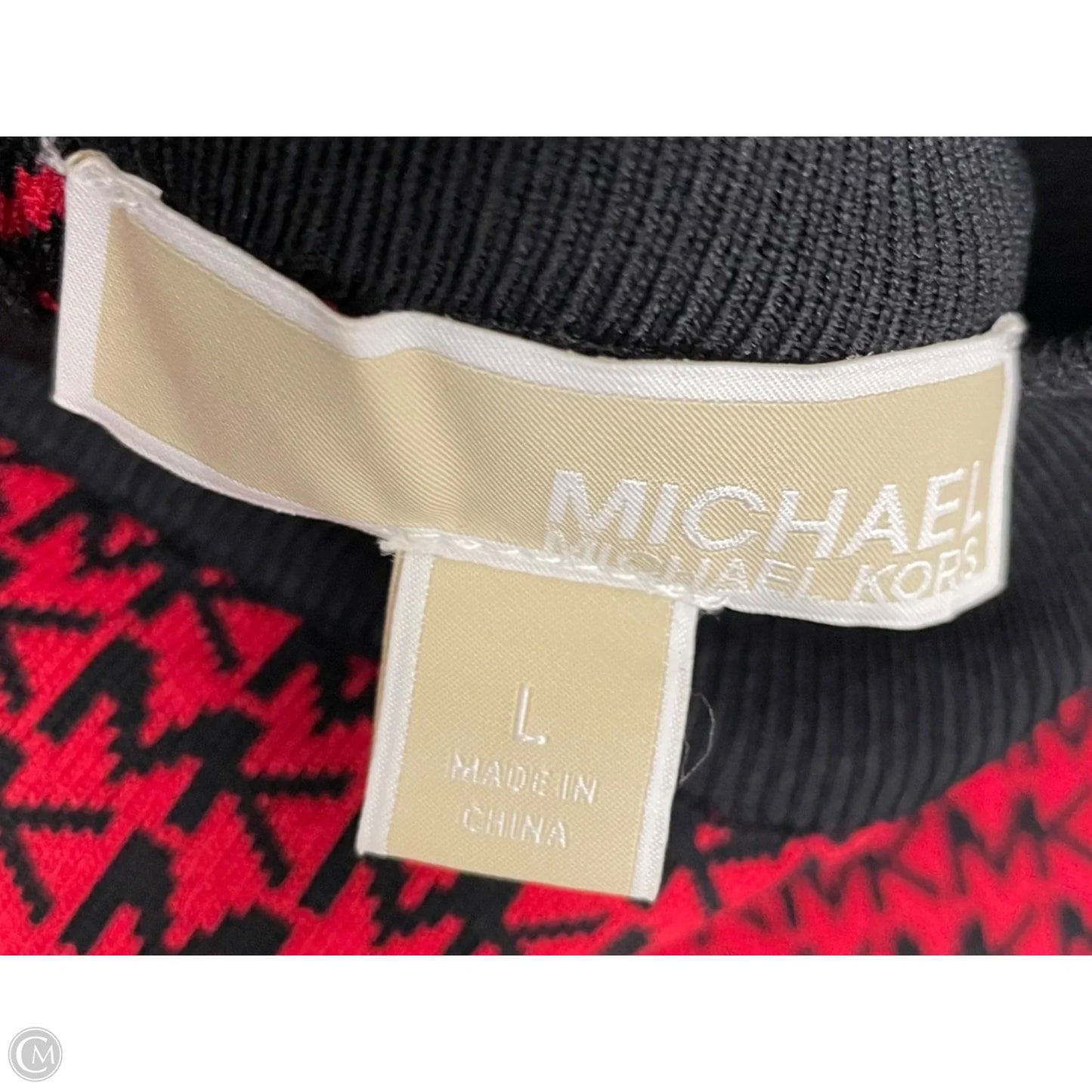 Dress Designer By Michael Kors In Black & Red, Size: L