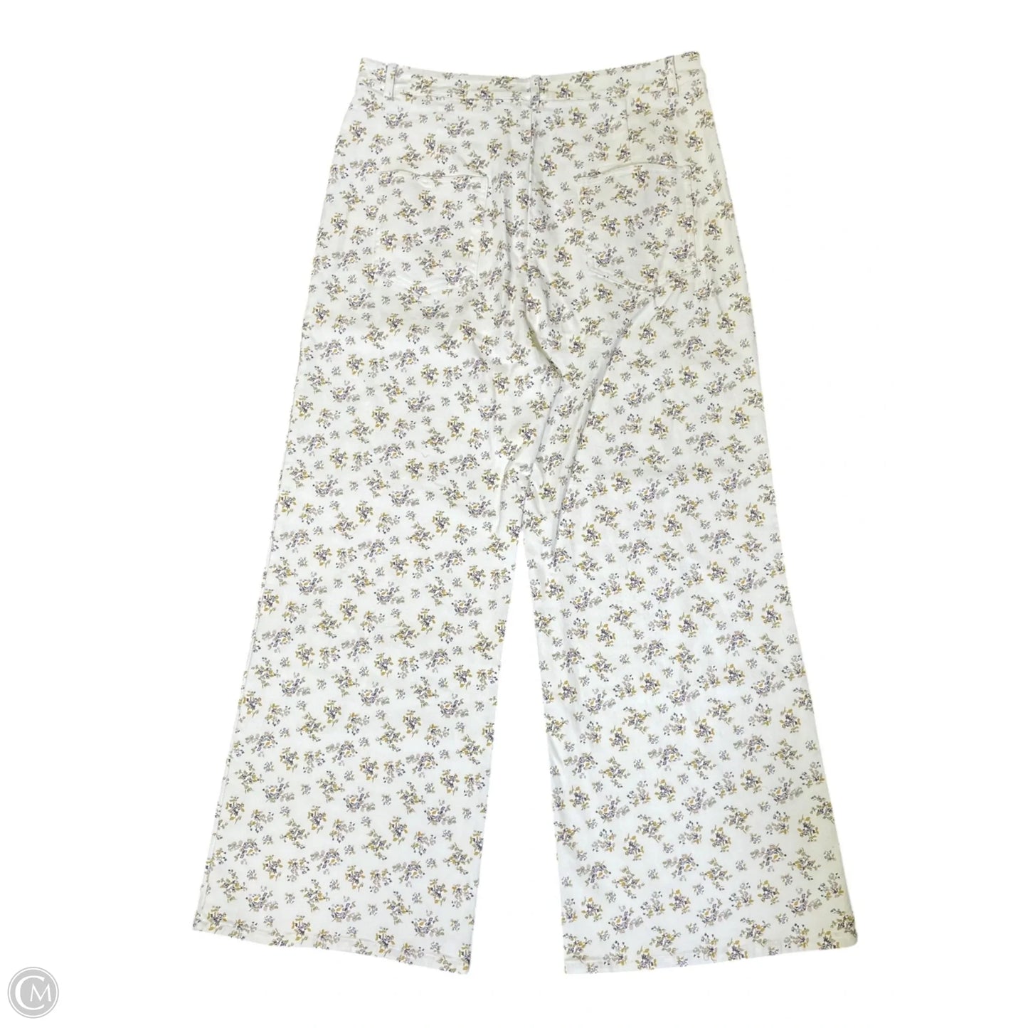 Jeans Wide Leg By Anniewear In Floral Print, Size: Xl