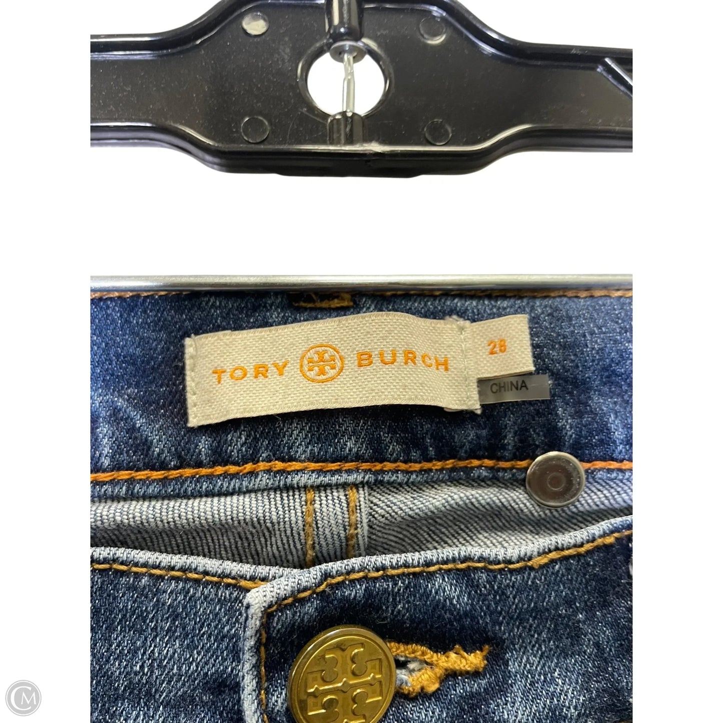 Jeans Designer By Tory Burch In Blue Denim, Size: 6