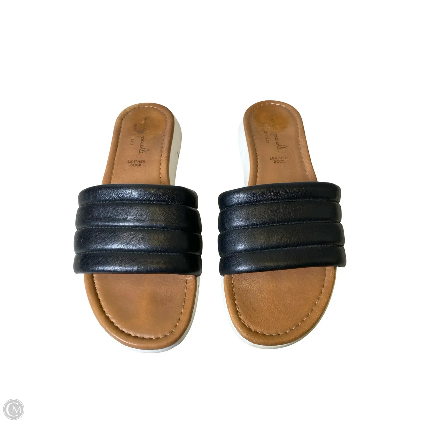 Sandals Flats By Clothes Mentor In Black & Brown, Size: 8