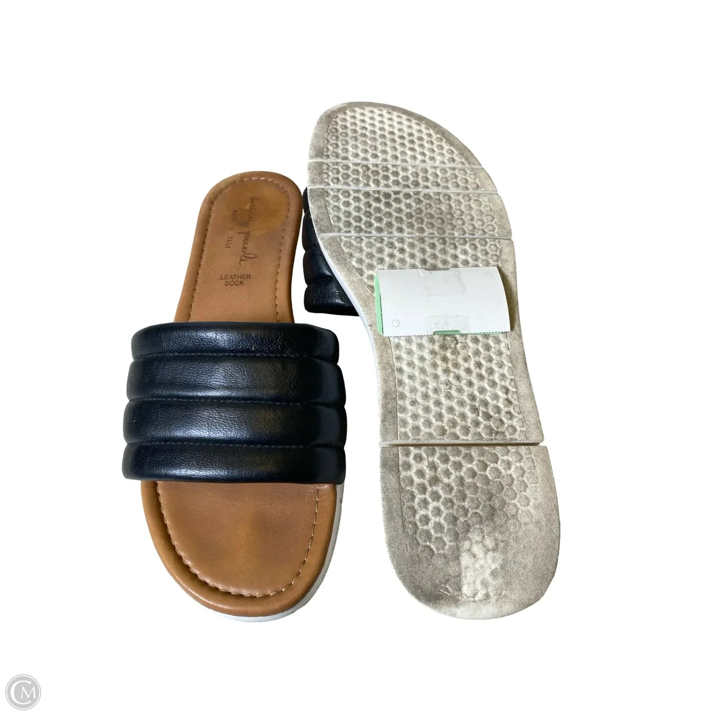 Sandals Flats By Clothes Mentor In Black & Brown, Size: 8