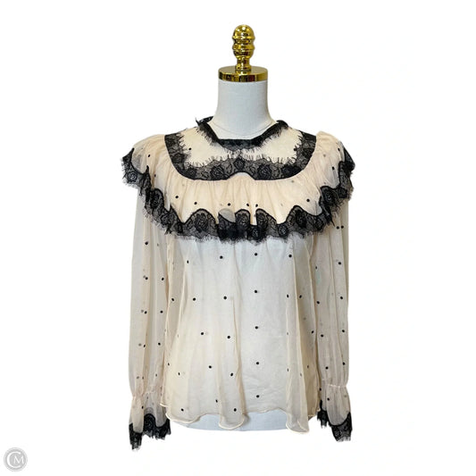 Top Long Sleeve By Endless Rose In Black & Tan, Size: L