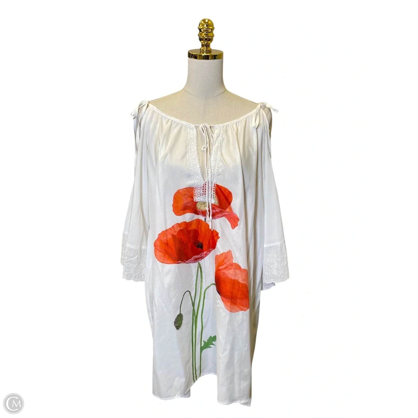 Dress Casual Midi By Misslook In Orange & White, Size: 2x