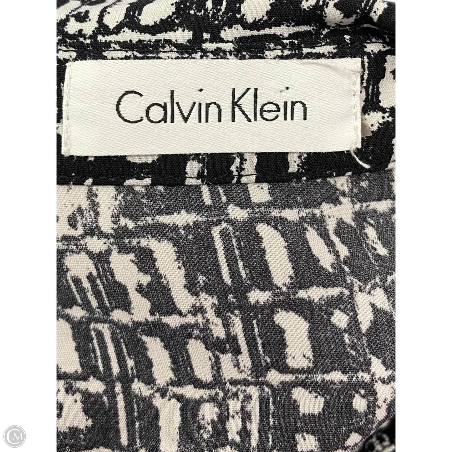 Dress Casual Midi By Calvin Klein In Black & White, Size: L