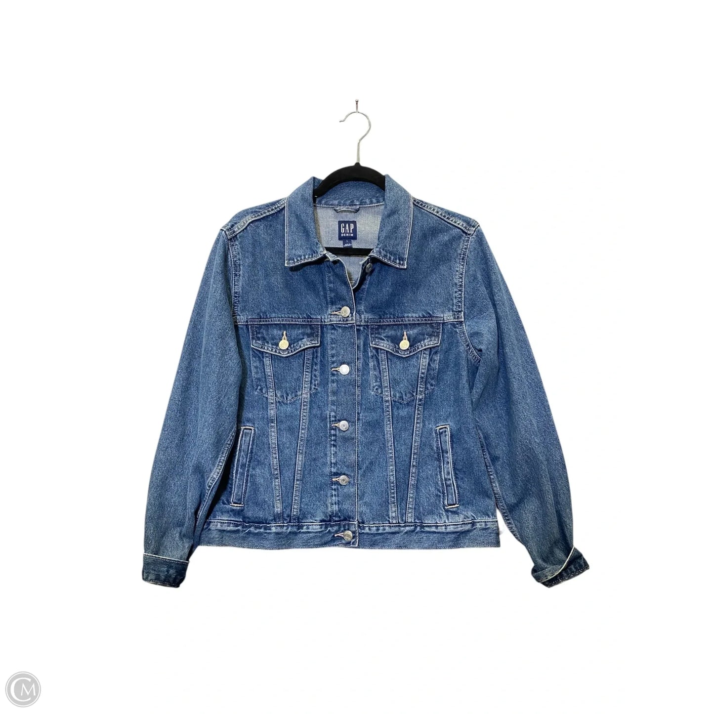 Jacket Denim By Gap In Blue Denim, Size: L